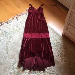 Red velvet mermaid dress
